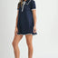 Ruffle Trimmed Collar Fine Knit Mini Dress for Women