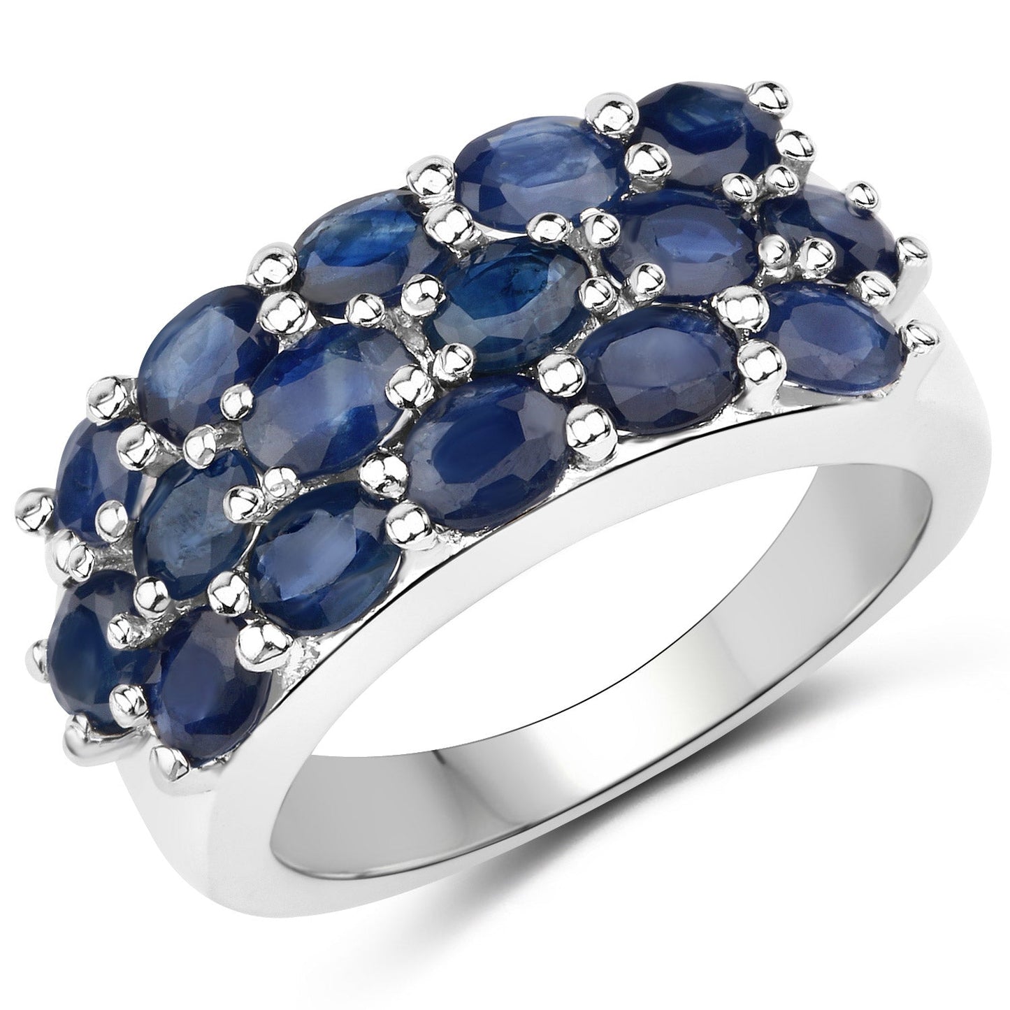 Conjunto de Joyería de Zafiro Azul Genuino de 10.40 Quilates en Plata de Ley