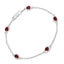 Pulsera de Plata Esterlina .925 con Granate Genuino de 2.25 Quilates