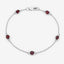 Pulsera de Plata Esterlina .925 con Granate Genuino de 2.25 Quilates