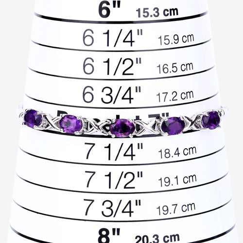 Pulsera de Amatista Genuina de 4.00 Quilates en Plata Esterlina .925