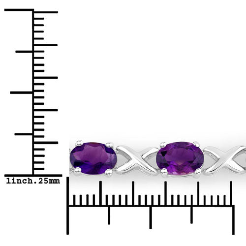 Pulsera de Amatista Genuina de 4.00 Quilates en Plata Esterlina .925