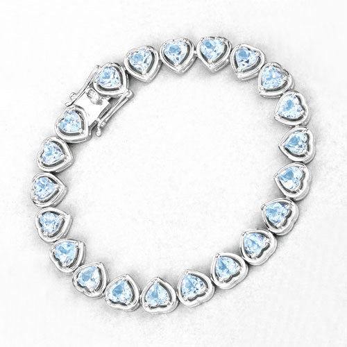 10.50 Carat Genuine Blue Topaz Sterling Silver Bracelet