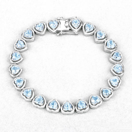10.50 Carat Genuine Blue Topaz Sterling Silver Bracelet