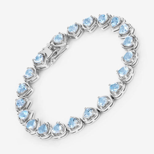 10.50 Carat Genuine Blue Topaz Sterling Silver Bracelet