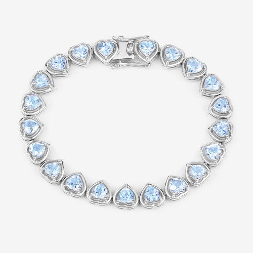 10.50 Carat Genuine Blue Topaz Sterling Silver Bracelet