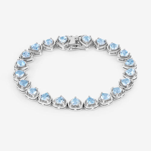 10.50 Carat Genuine Blue Topaz Sterling Silver Bracelet