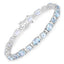 Pulsera de Plata Esterlina con Aguamarina Genuina de 10.06 Quilates