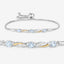 0.74 Carat Genuine Aquamarine & White Sapphire Bracelet