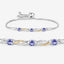 Bracelet en tanzanite véritable de 0,77 carat et saphirs blancs