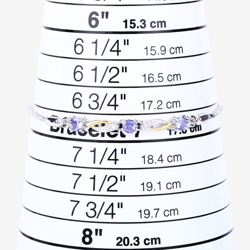 Bracelet en tanzanite véritable de 0,77 carat et saphirs blancs
