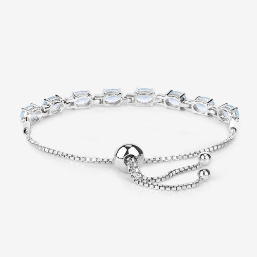 Bracelet en argent sterling avec topaze bleue véritable de 7,60 carats