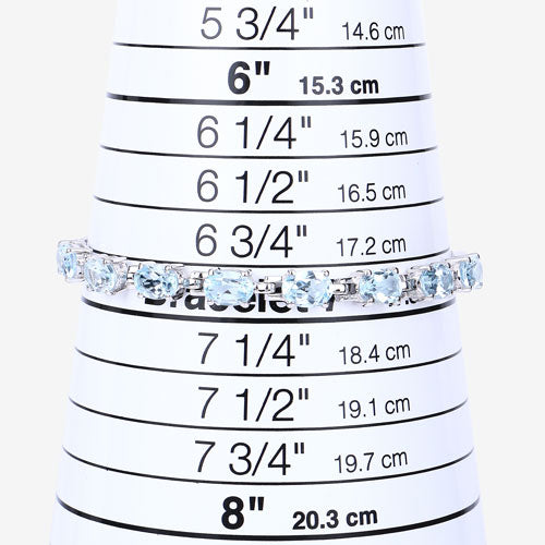 Bracelet en argent sterling avec topaze bleue véritable de 7,60 carats