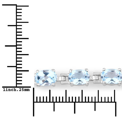 Bracelet en argent sterling avec topaze bleue véritable de 7,60 carats