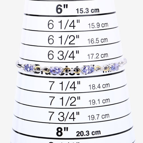 1.81 Carat Genuine Tanzanite & White Topaz Sterling Silver Bracelet