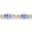 1.81 Carat Genuine Tanzanite & White Topaz Sterling Silver Bracelet