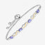 1.79 Carat Genuine Tanzanite & White Topaz Sterling Silver Bracelet