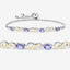 1.79 Carat Genuine Tanzanite & White Topaz Sterling Silver Bracelet