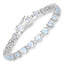 Pulsera de plata esterlina con aguamarina y diamantes de 7.71 quilates