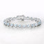 Pulsera de plata esterlina con aguamarina y diamantes de 7.71 quilates
