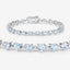 Pulsera de plata esterlina con aguamarina y diamantes de 7.71 quilates