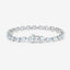Pulsera de plata esterlina con aguamarina y diamantes de 7.71 quilates