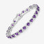 Bracelet en améthyste véritable de 10,01 carats et diamants blancs