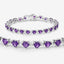 Bracelet en améthyste véritable de 10,01 carats et diamants blancs