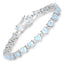 11.62 Carat Blue Topaz & Diamond Sterling Silver Bracelet
