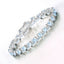 11.62 Carat Blue Topaz & Diamond Sterling Silver Bracelet