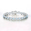 11.62 Carat Blue Topaz & Diamond Sterling Silver Bracelet