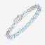 11.62 Carat Blue Topaz & Diamond Sterling Silver Bracelet