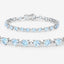11.62 Carat Blue Topaz & Diamond Sterling Silver Bracelet
