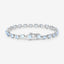 11.62 Carat Blue Topaz & Diamond Sterling Silver Bracelet