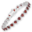11.62 Carat Genuine Garnet & White Diamond Sterling Silver Bracelet