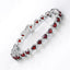 11.62 Carat Genuine Garnet & White Diamond Sterling Silver Bracelet
