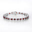 11.62 Carat Genuine Garnet & White Diamond Sterling Silver Bracelet