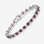11.62 Carat Genuine Garnet & White Diamond Sterling Silver Bracelet