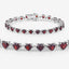 11.62 Carat Genuine Garnet & White Diamond Sterling Silver Bracelet