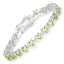 Pulsera de plata esterlina con peridoto y diamantes de 10.24 quilates