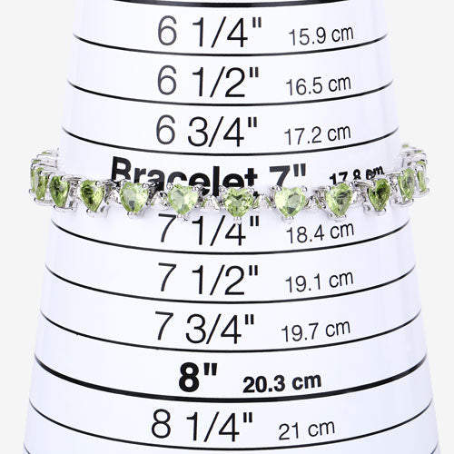 Pulsera de plata esterlina con peridoto y diamantes de 10.24 quilates