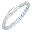 Bracelet en argent sterling avec topaze bleue véritable de 15,50 carats
