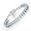 Bracelet en argent sterling avec topaze bleue véritable de 15,50 carats