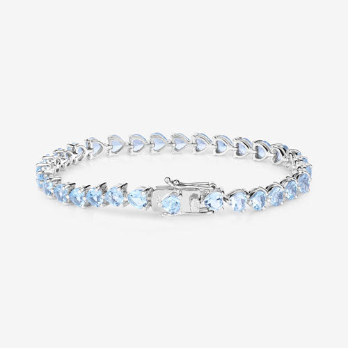 Bracelet en argent sterling avec topaze bleue véritable de 15,50 carats