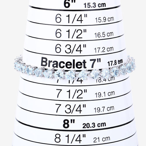 Bracelet en argent sterling avec topaze bleue véritable de 15,50 carats