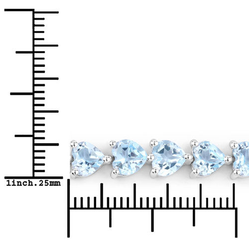 Bracelet en argent sterling avec topaze bleue véritable de 15,50 carats