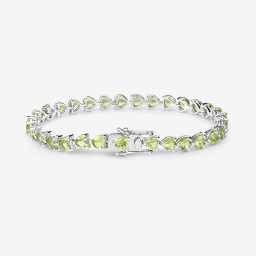 Pulsera de Plata Esterlina .925 con Peridoto Genuino de 13.64 Quilates