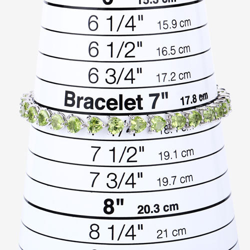 Pulsera de Plata Esterlina .925 con Peridoto Genuino de 13.64 Quilates