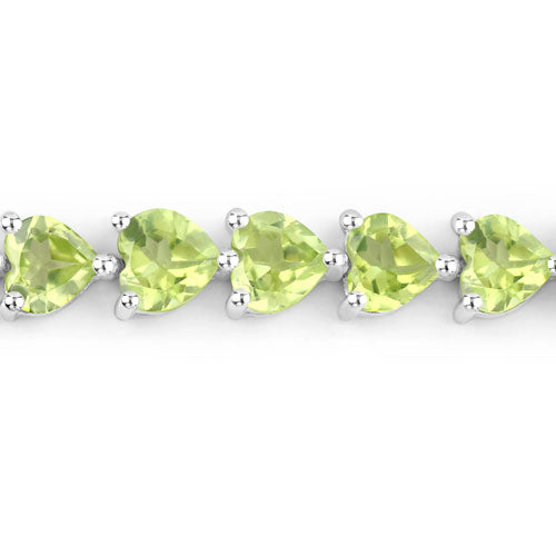 Pulsera de Plata Esterlina .925 con Peridoto Genuino de 13.64 Quilates