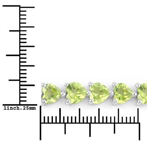 Pulsera de Plata Esterlina .925 con Peridoto Genuino de 13.64 Quilates